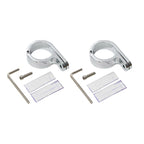 2X 1-1/4" 32mm Chrome Handlebar Mount Clamp for Harley (Universal)