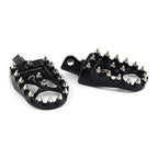 Wide Black Foot Pegs MX Style for Harley Dyna Sportster Iron 883 Fatboy (2004-2023)