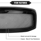Grille Assembly for Dodge Ram 3500 2006-2009 Gloss Black