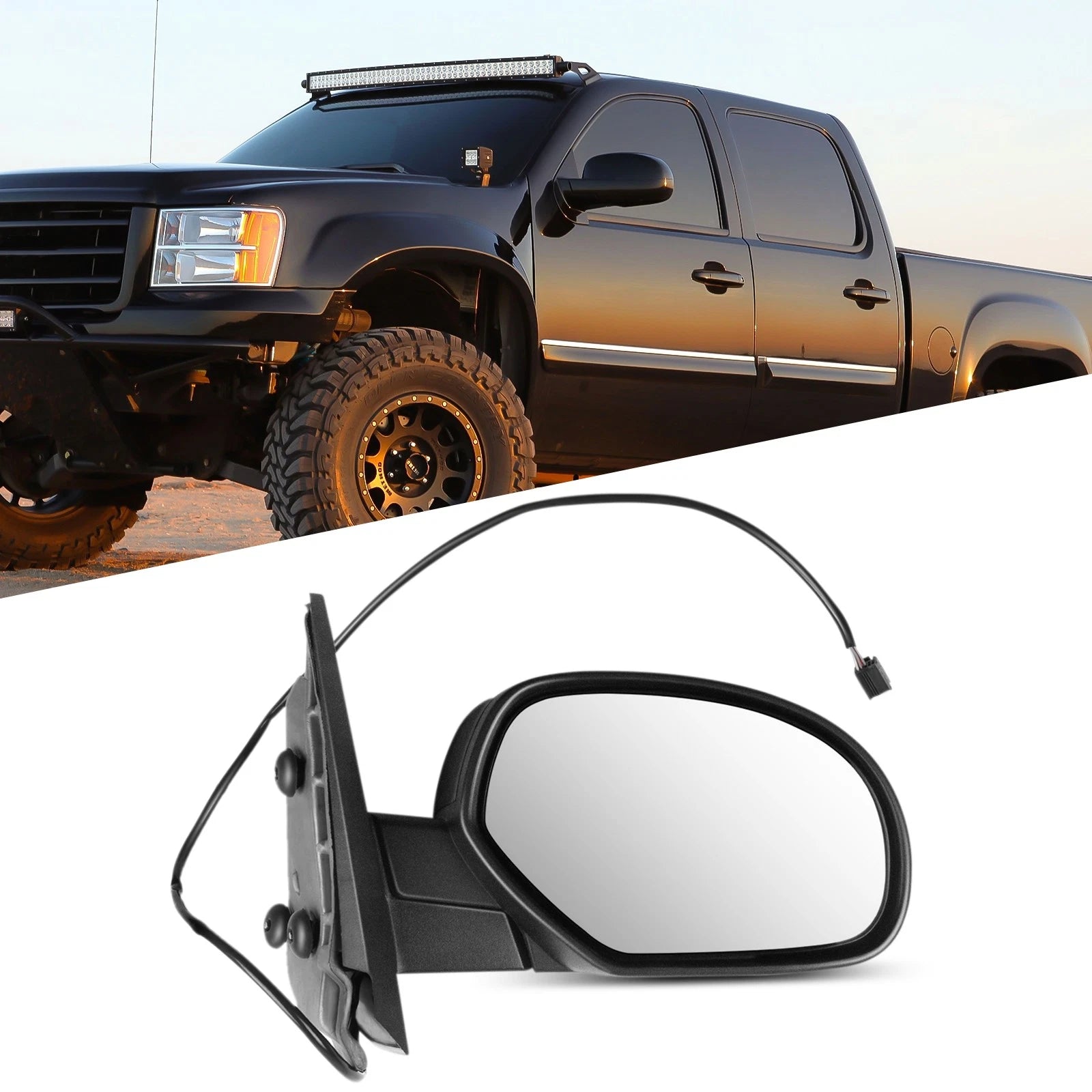 Passenger Side Power Door Mirror for Chevrolet Silverado GMC Sierra (2007–2013)