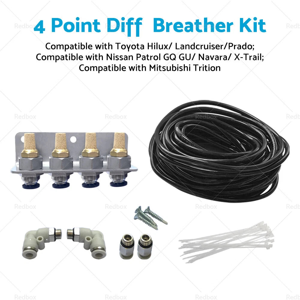 4 Point Diff Breather Kit for Toyota Landcruiser Hilux Prado Nissan