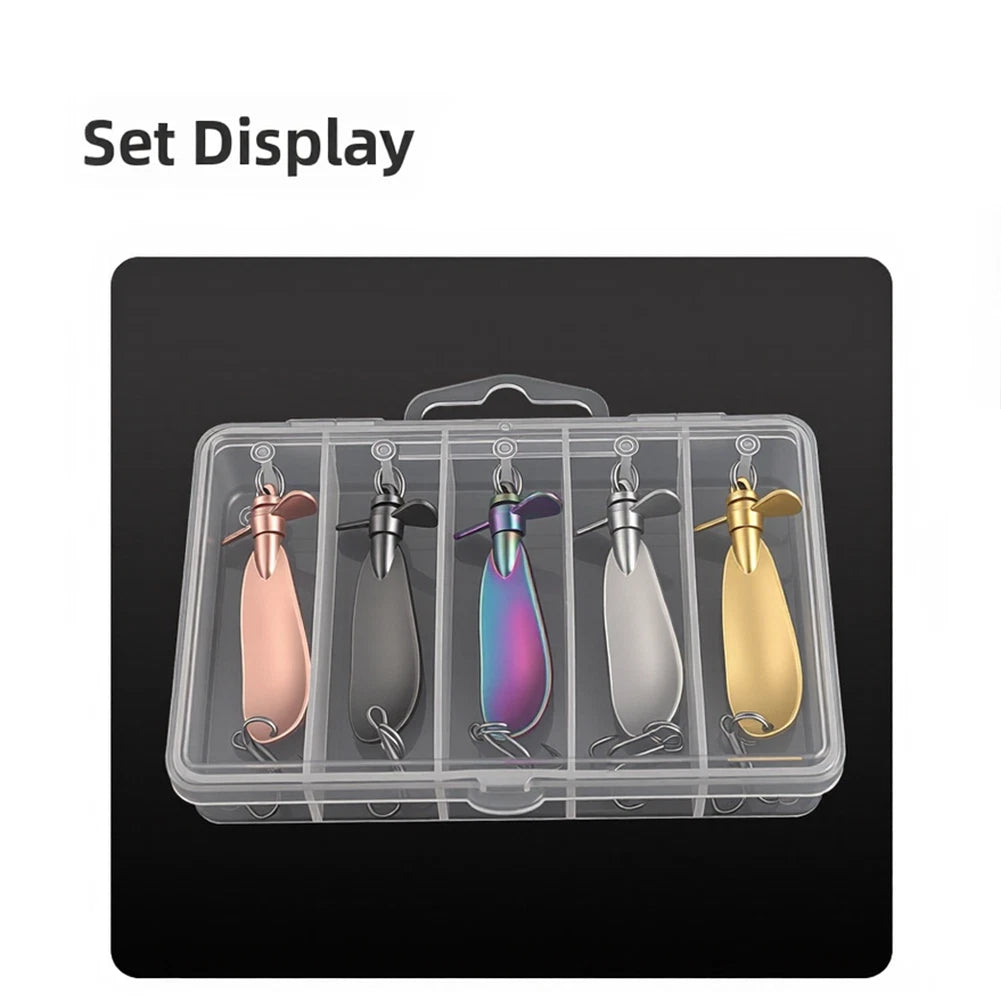 Fishing Spoon Lure Set of 5 Zinc Alloy 5cm with Smooth Swimming Action