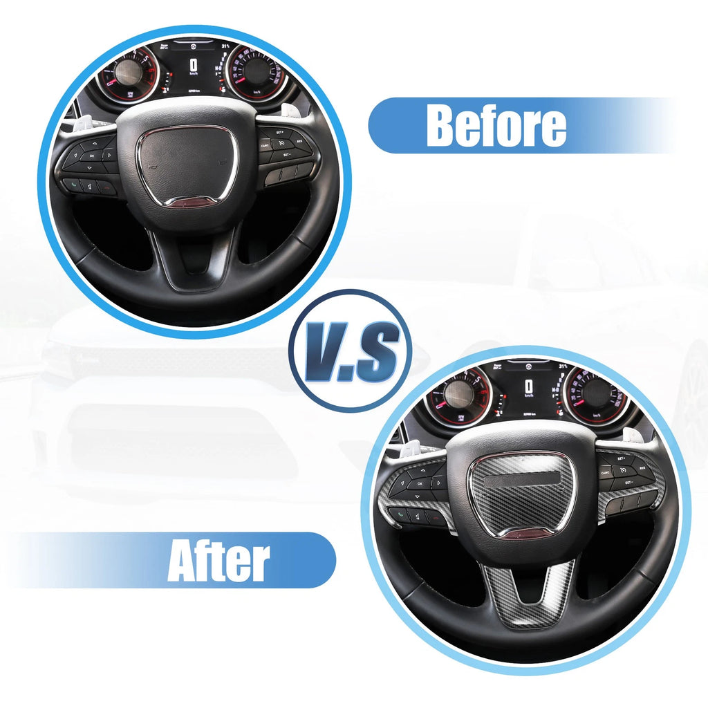 Steering Wheel Sticker Trim Kit for Dodge Challenger (2015–2021) Black