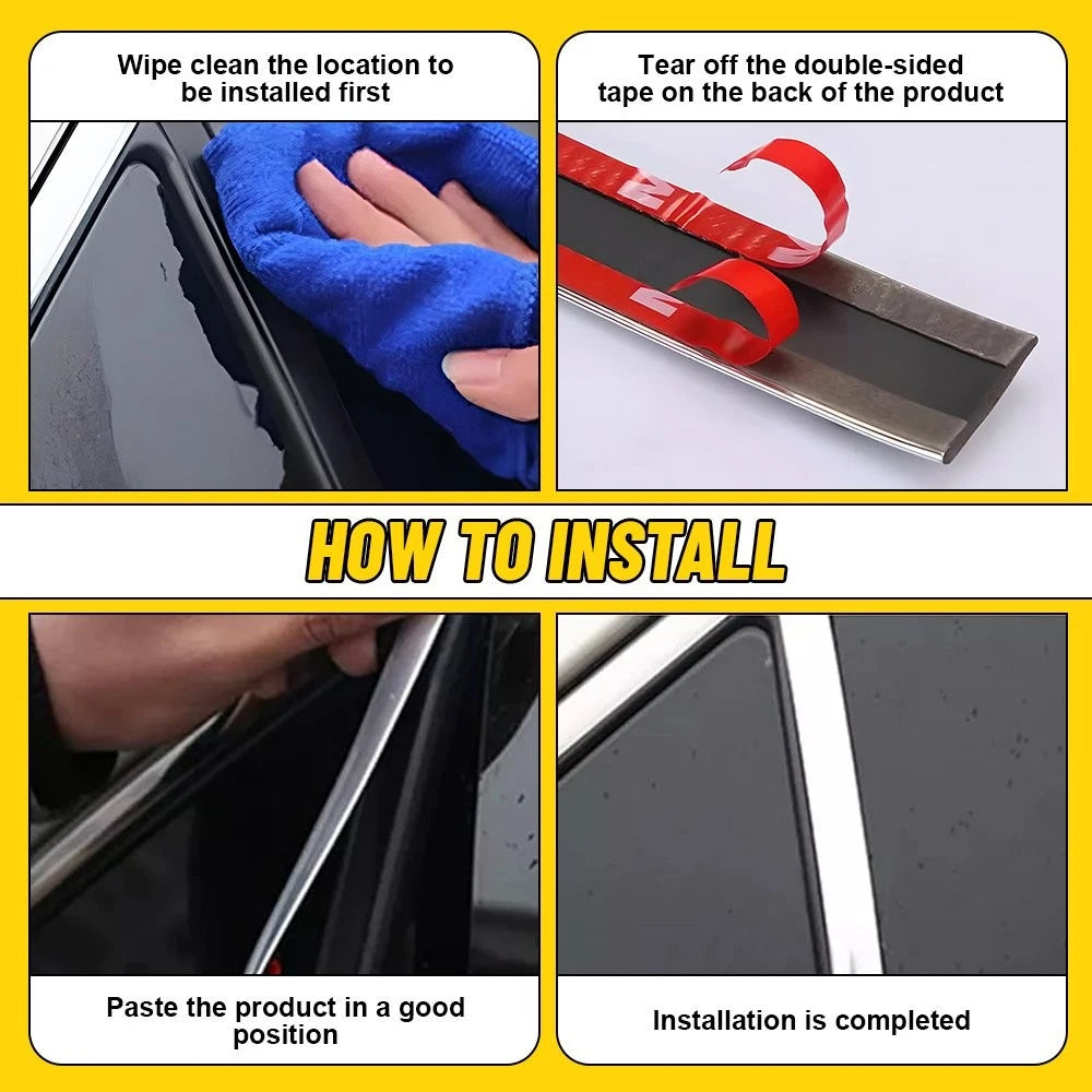 2.2CM Chrome Trim Molding Strip for Car Body Door Side Protector (16ft)