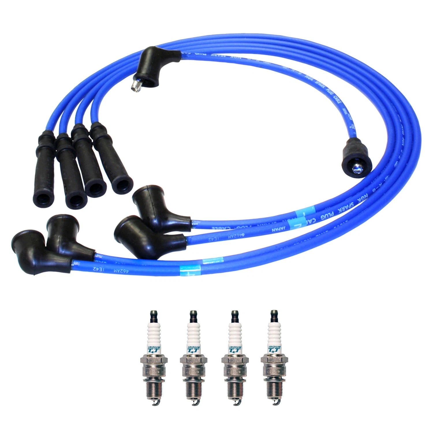 NGK Wire Set & Denso 4 Iridium TT Spark Plugs Kit for S10 Blazer S15 (1983–2005)