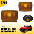 2X Amber Lens Bumper Signal Side Marker Lights for Jeep Wrangler YJ (1987–1995)