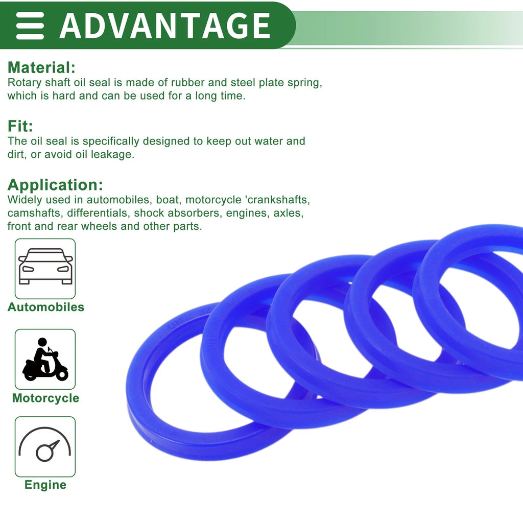 Set of 5 Oil Seal Rotary Shaft Seal 32x40x5mm High Pressure Blue