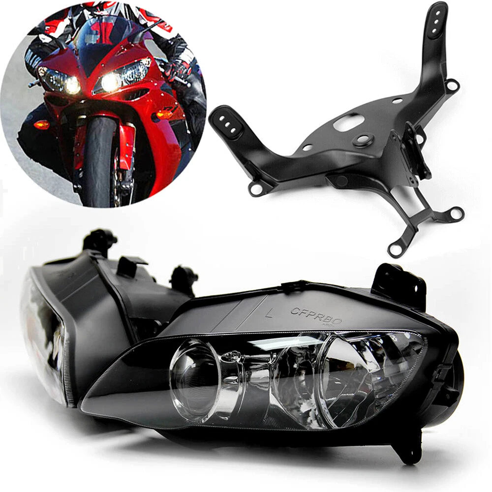 Front Headlight with Upper Fairing Stay Bracket for Yamaha YZF R1 (2004–2006)