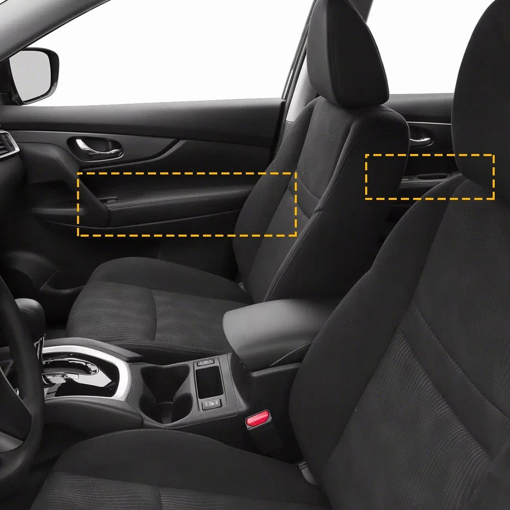 Microfiber Leather Armrest Door Panel Cover for Nissan Rogue (2014–2020)