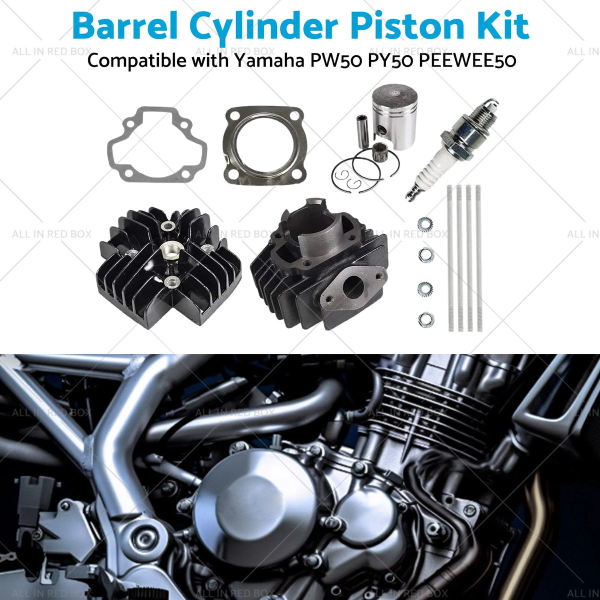 Rebuild Head Bore Barrel Cylinder Piston Kit for Yamaha PW50 (1998–2023)