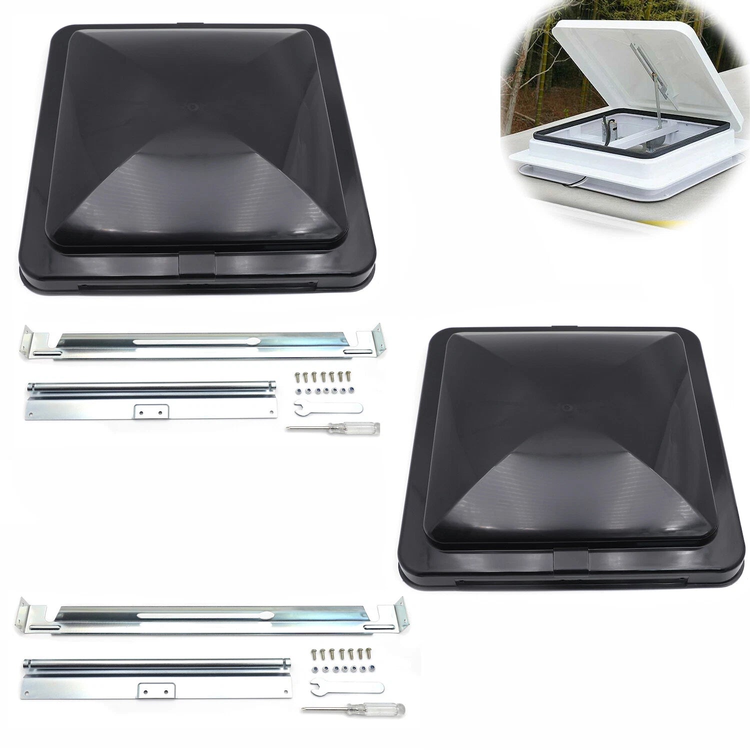 2Pcs Replacement Roof Vent Lid Cover for Ventline Camper RV Trailer (14")