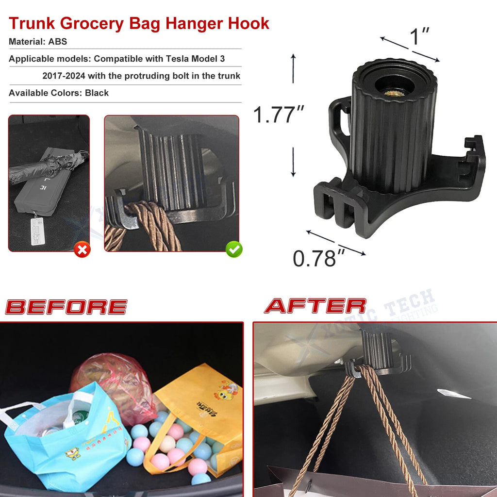 Trunk Hook for Tesla Model 3 (2017-2023) Accessories Car Cargo Rear Hook