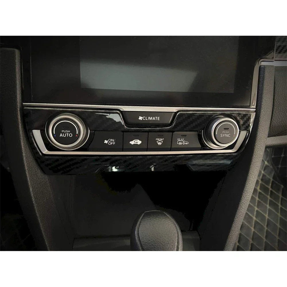 Carbon Fiber Center Console A/C Switch Cover Trim for Honda Civic (2016-2021)