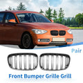 Pair Front Upper Bumper Grille for BMW 1 Series F20 (2011 - 2014) Double Slat