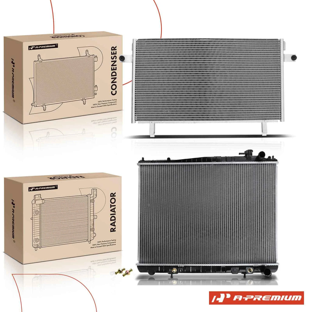 2X Radiator & AC Condenser Kit for Ford Nissan Pathfinder (1996–2004)
