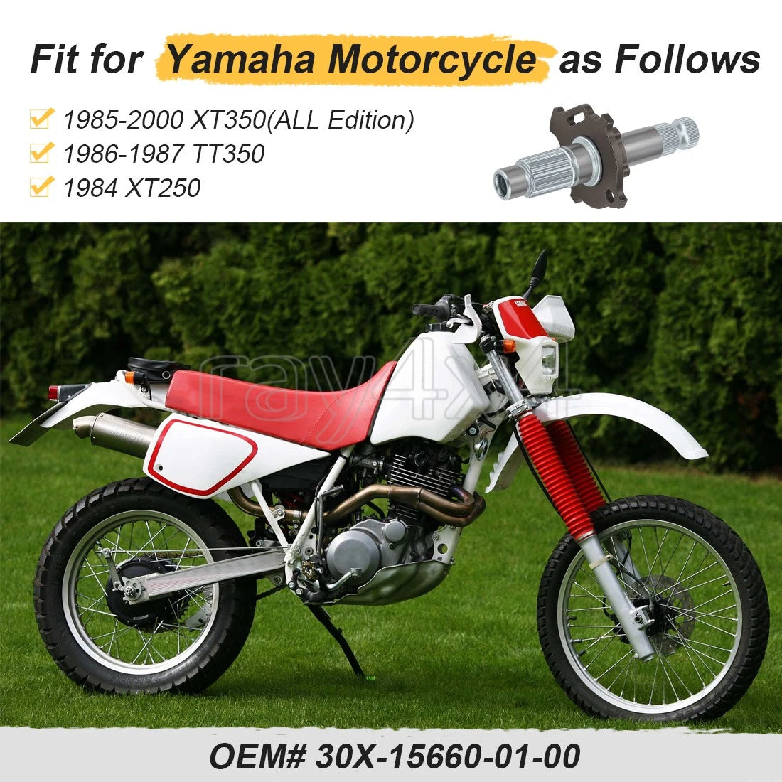 Kickstart Shaft Axle Assembly for Yamaha XT250 XT350 TT350 (1984–2000)