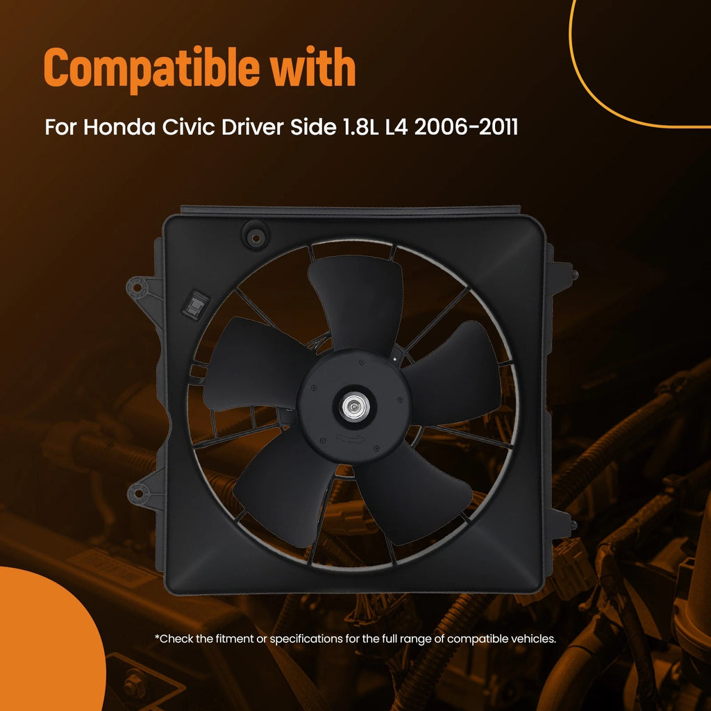 Driver Side Radiator Cooling Fan Assembly for Honda Civic (2006–2011) 19020RCJA01
