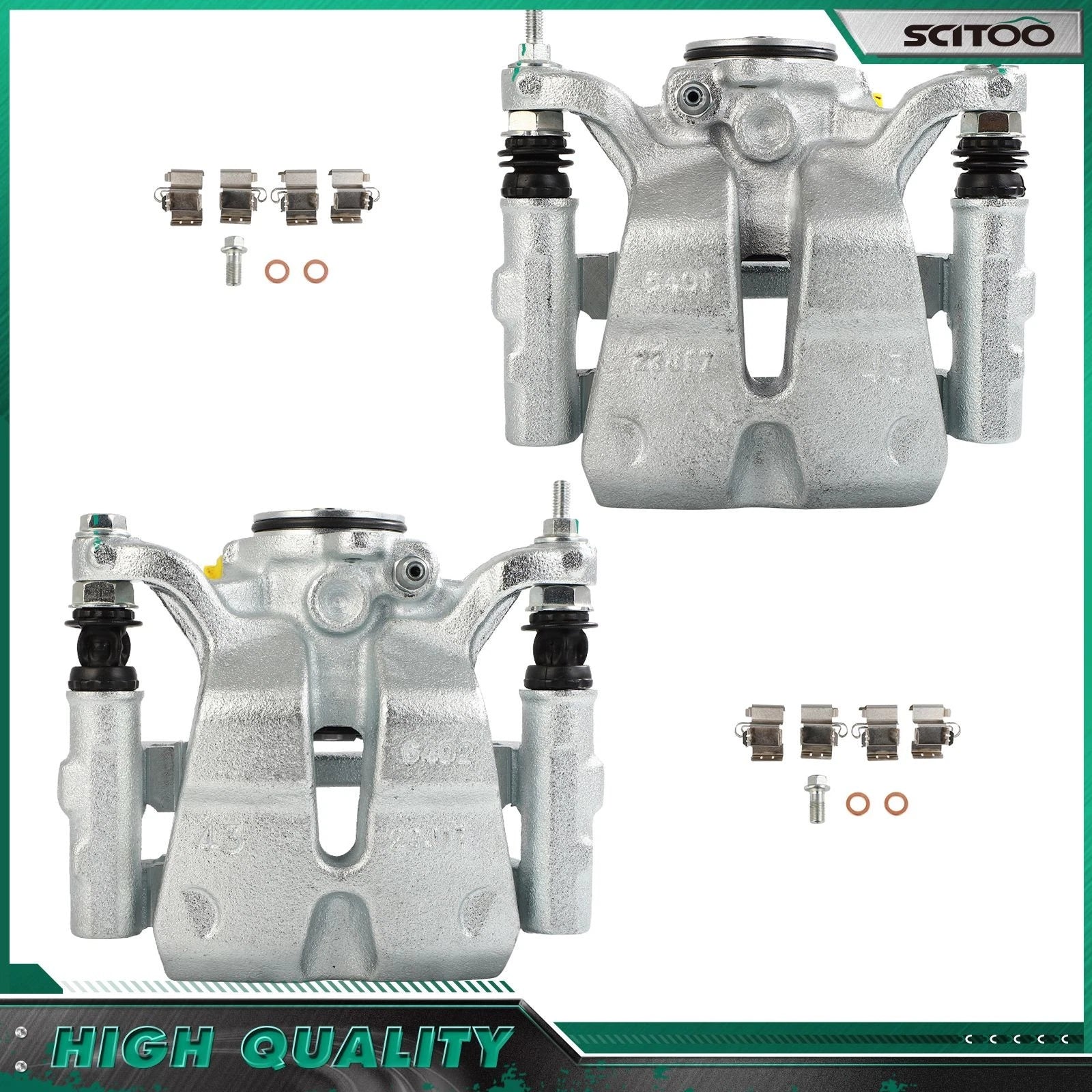 Rear Pair Brake Calipers w/ Bracket for Jeep Cherokee (2014–2021)