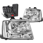 2X Chrome/Clear Signal Headlights for Chevy Tahoe Suburban (2007–2014)