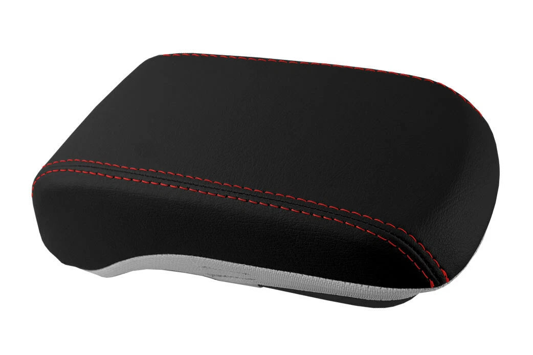 Console Lid Pull Over Cover Leather for Mitsubishi Lancer (2008–2016) Red Stitch