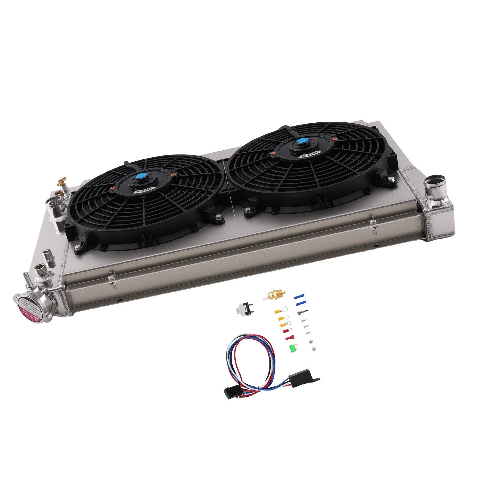 3-Row Aluminum Radiator Fan Shroud Relay Kit for Chevrolet Corvette (1984–1990)