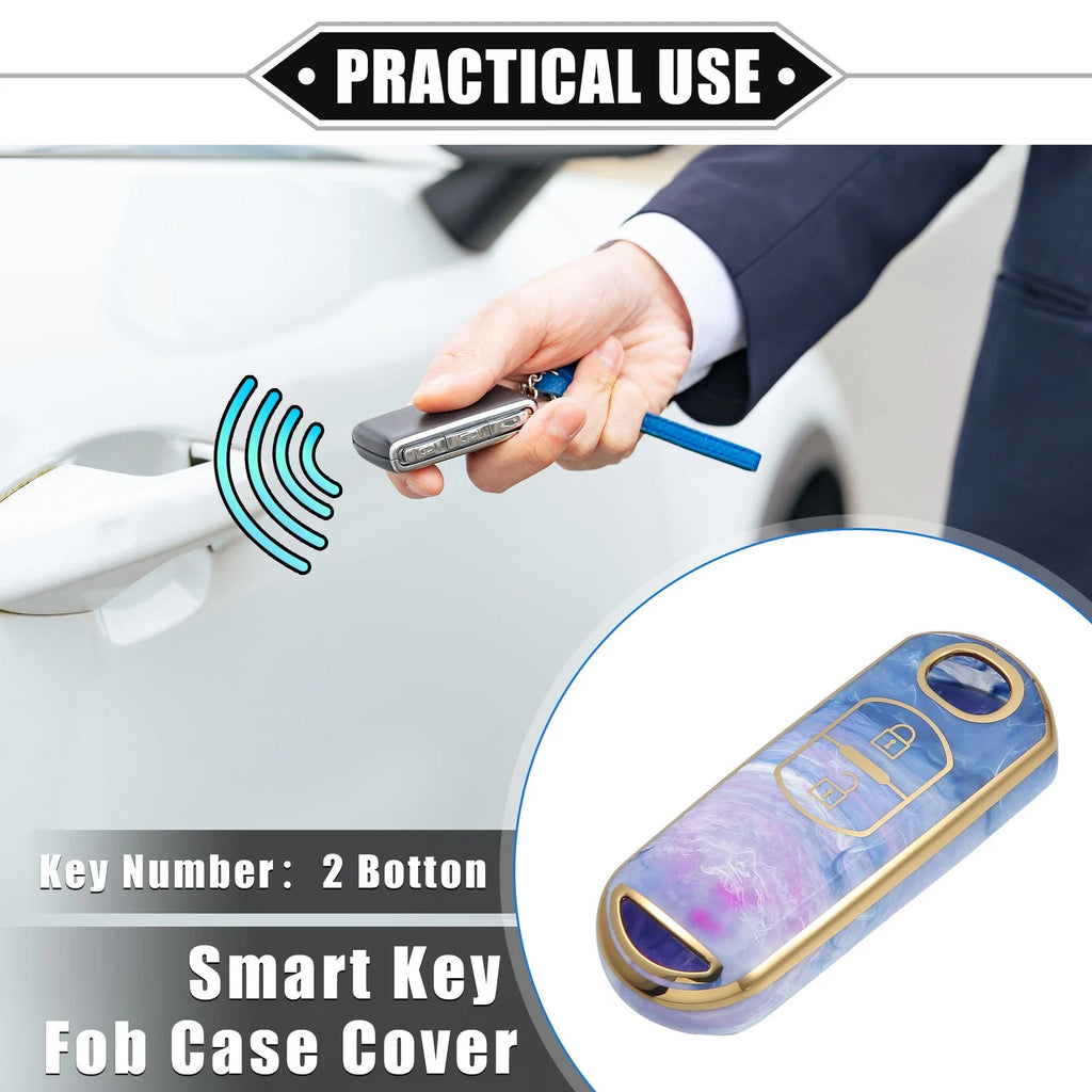 2 Buttons Remote Smart Key Fob Cover Case for Mazda CX-3, CX-4, CX-5 (2016–2021)