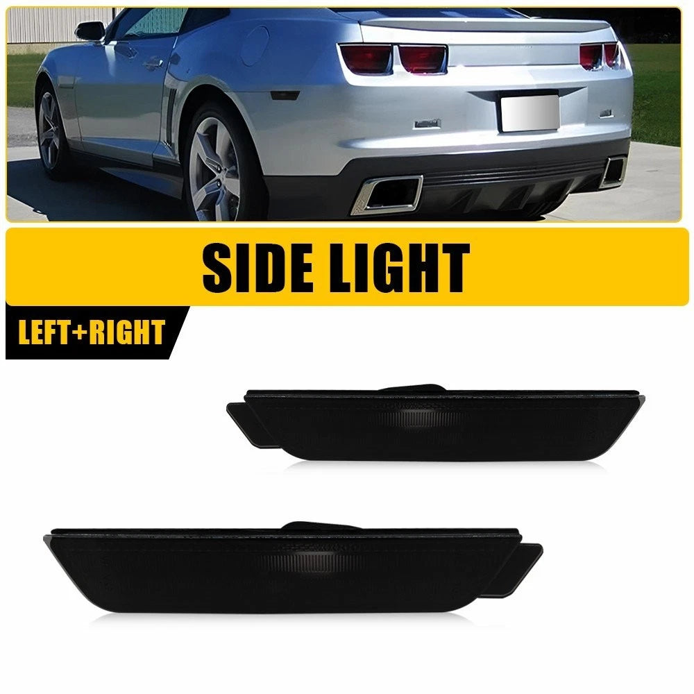 2X Smoked Lens Rear LED Side Marker Lights for Chevy Camaro (2010–2015)