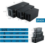 Cable Management Box for Organizing Wires and Power Strips (BK/WT)