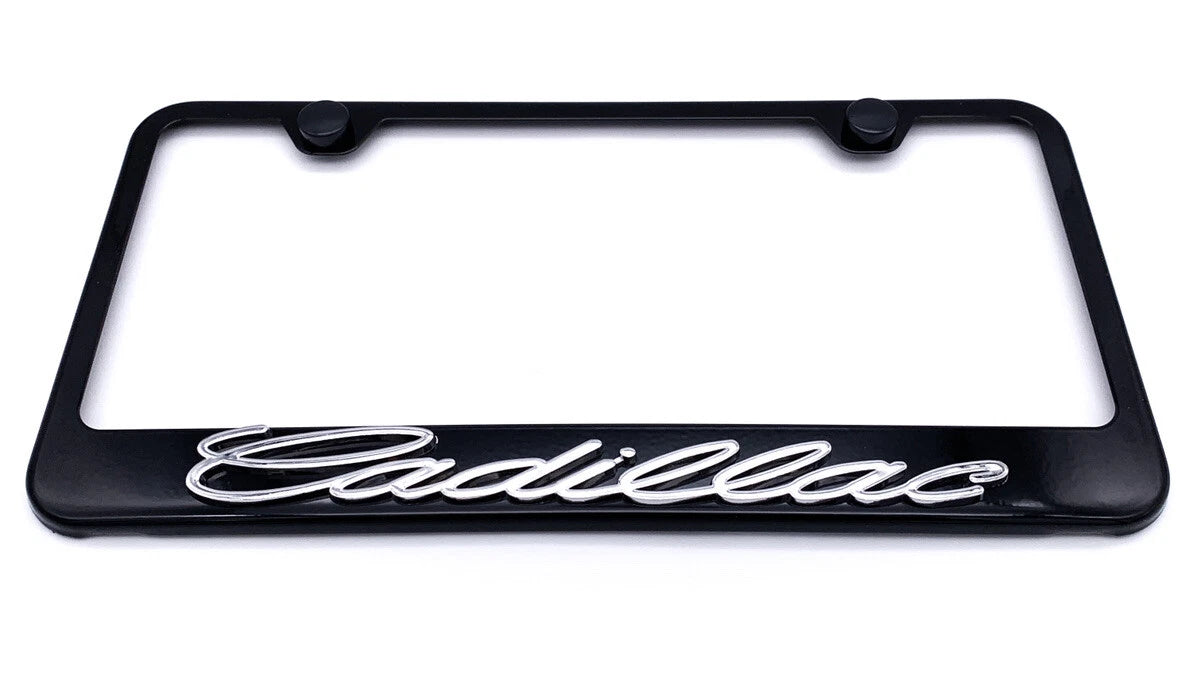 License Plate Frame Black Stainless OEM Replacement for Cadillac (2000–2025)