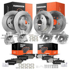Front and Rear Brake Rotors, Pads, and Calipers for Toyota (2010-2020)