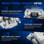 Set of 2 Rear Brake Calipers for Volkswagen Golf Beetle (2000–2006) 19B2577 19B2576