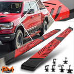Set of 2 Nerf Bars for Ram 1500 Crew Cab (2019–2024) w/Red Step Pad