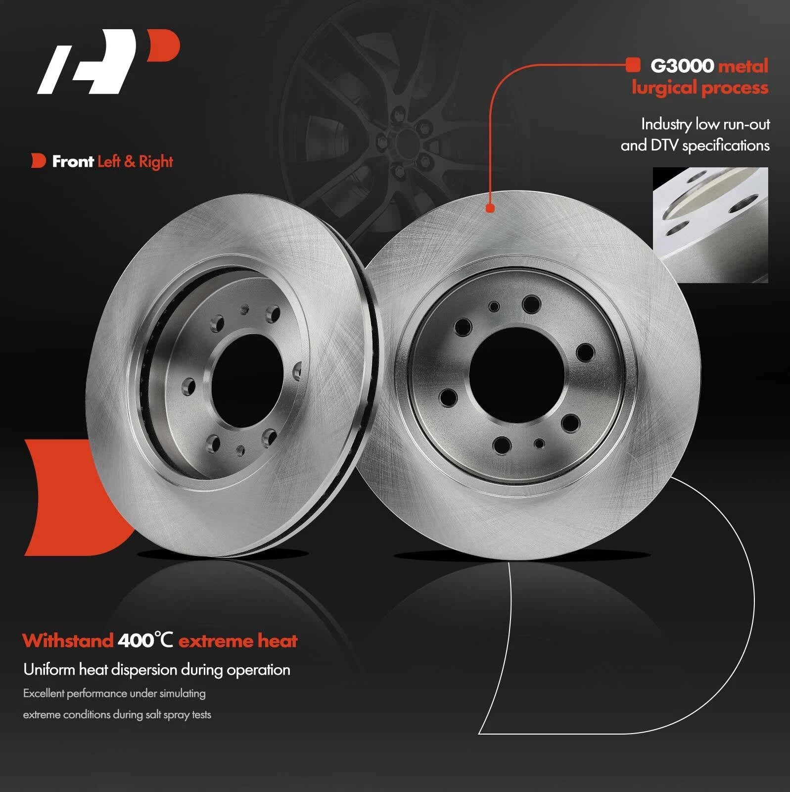 Front Disc Brake Rotors & Ceramic Pads for Ford F-150 (2009)