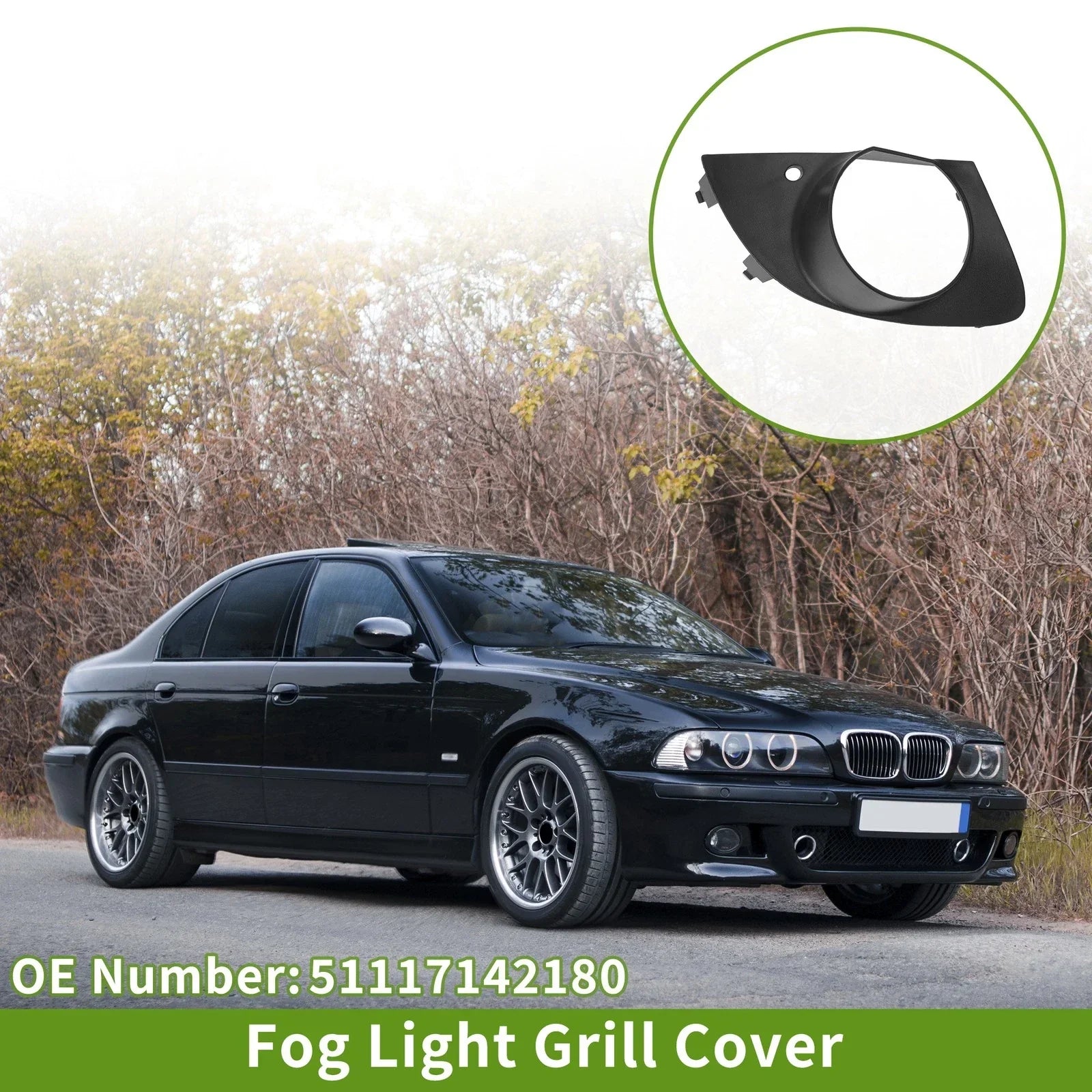 1 Pc Car Front Right Fog Light Grill for BMW E65 E66 Black (2006-2008)