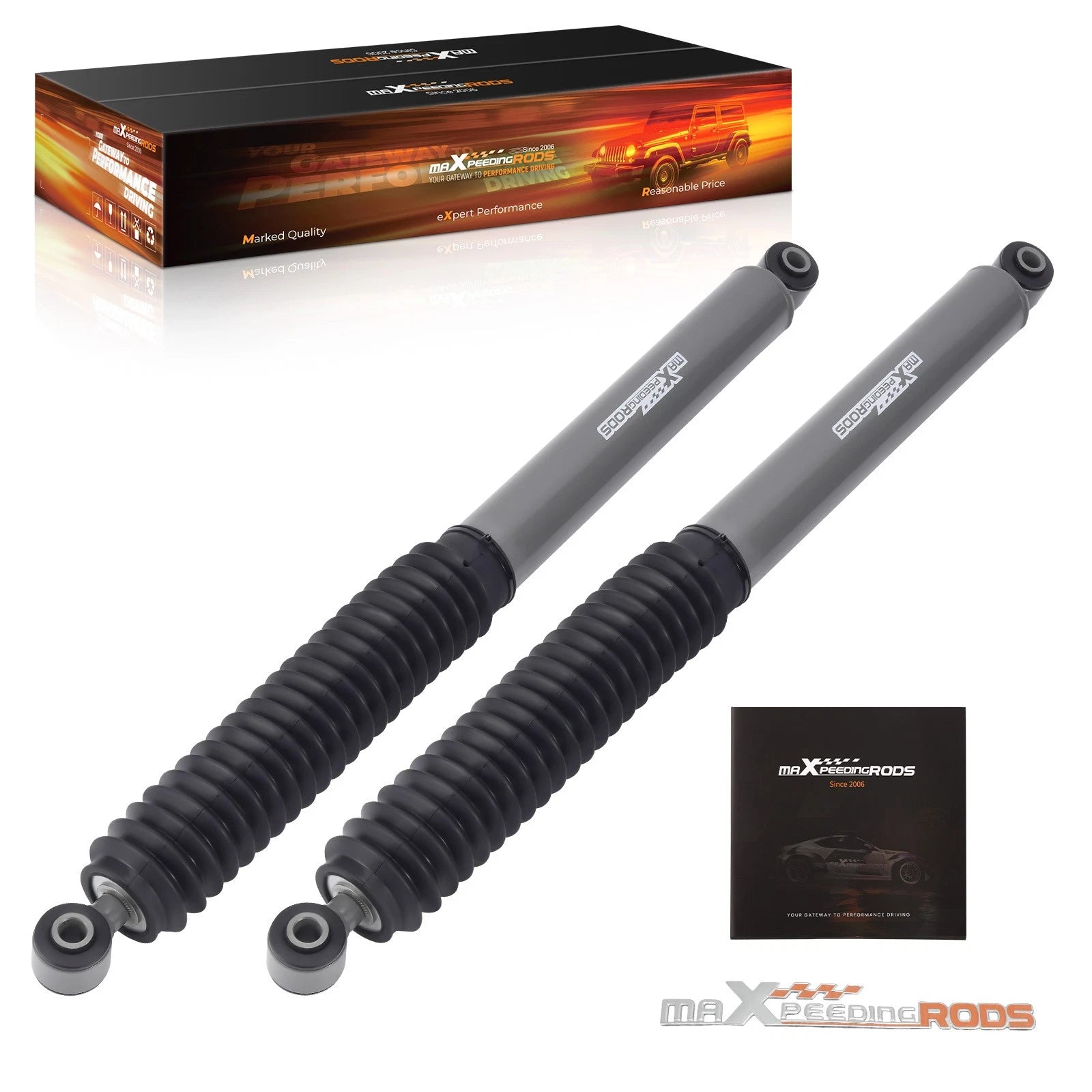 Pair of Rear Lift Shocks for GMC Sierra 2500 (1999–2025) 4WD/RWD