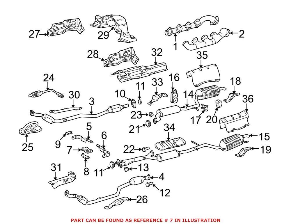 Exhaust Bracket Plate Rubber Pad for Mercedes W203 W209 W211 W220 (2000–2006)