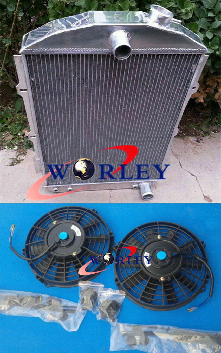 5 Row Aluminum Radiator + Fan for Chevy 350 V8 Hot/Street Rod (1938)