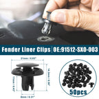 50 Pc Fender Liner Clips for Honda Accord (No. 91504-SF4-003)
