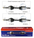 Set of 2 Front CV Axle Shafts for Chevy Colorado GMC Canyon (I-350 I-370)