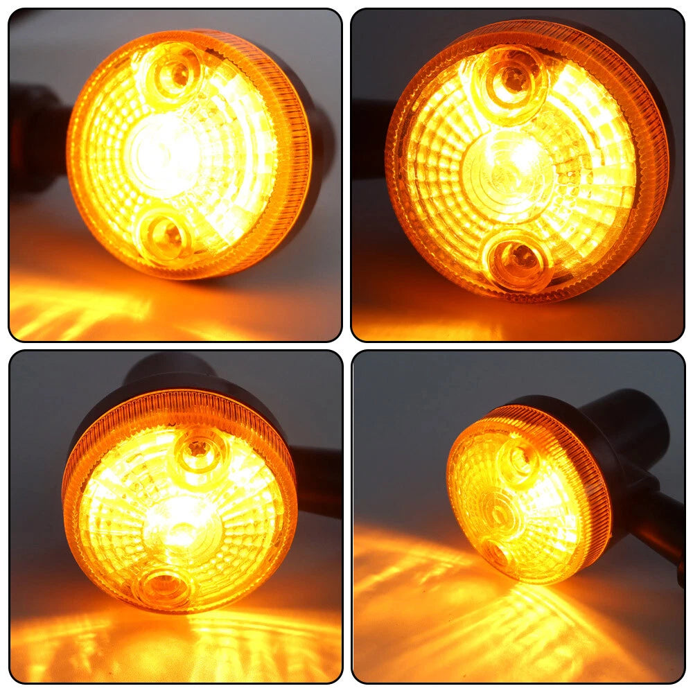 Set of 4 Universal Motorcycle Turn Signal Lights Amber Indicator
