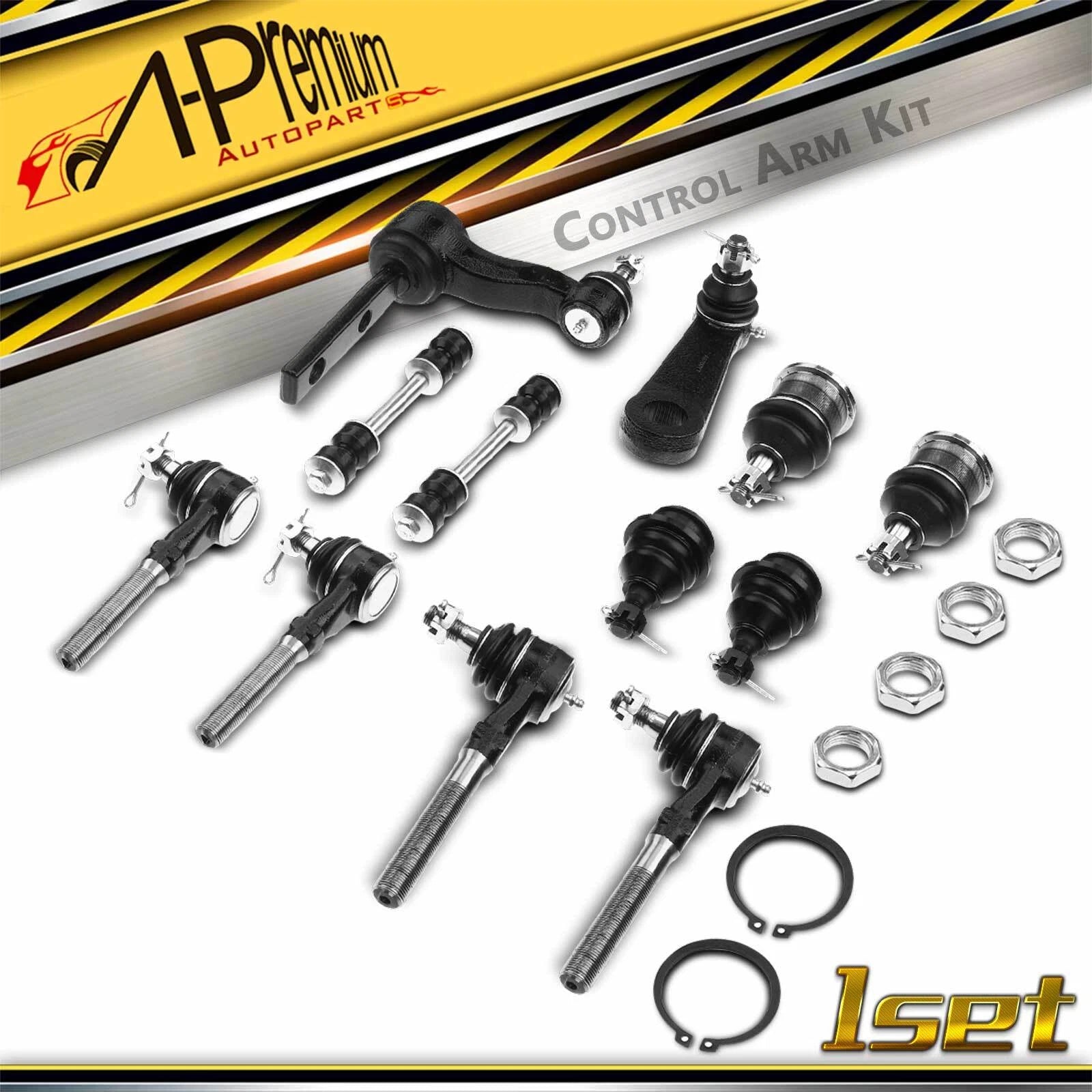 Set of 14 Front Ball Joints, Sway Bar Links & Tie Rod Ends for Ford F-150 F-250