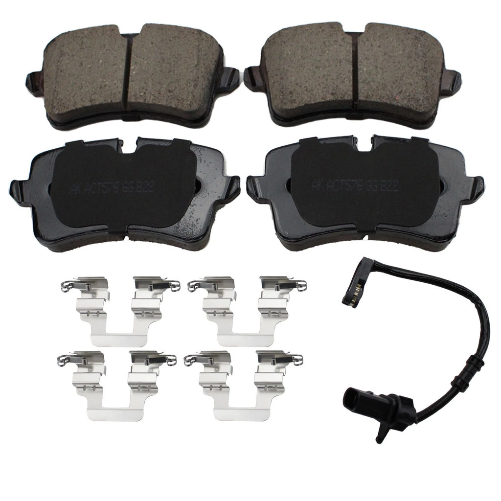 DuraGo Rear Rotors & Akebono EURO Ceramic Brake Pads Kit for Audi A6 Quattro