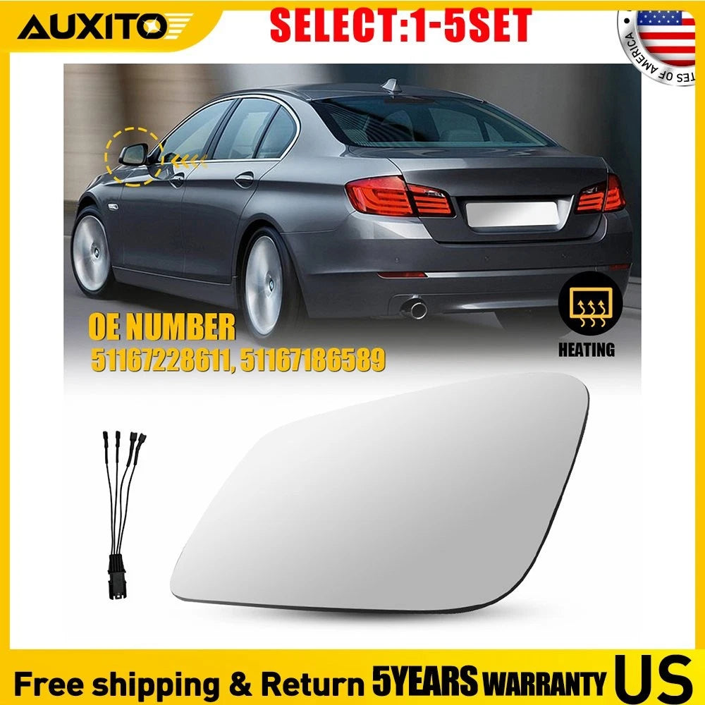Left Side Driver Heated Mirror Glass for BMW 750i 750Li 750i xDrive (2010–2013)