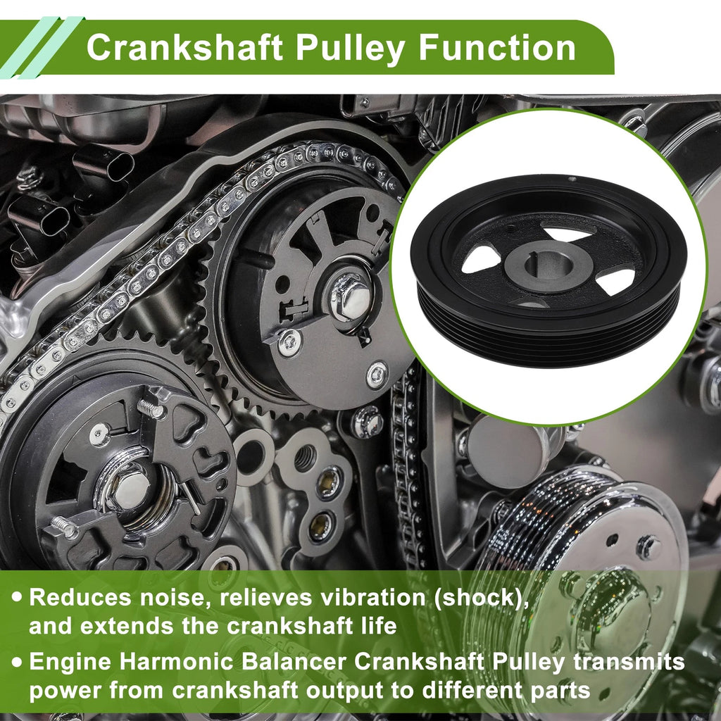 Engine Harmonic Balancer Crank Pulley for Lexus CT200h (2011–2017) 1347037020 Steel Black