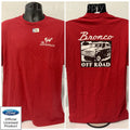 Ford Bronco T Shirt Red 1st Gen Off Road Emblem for 1966–1977 Models