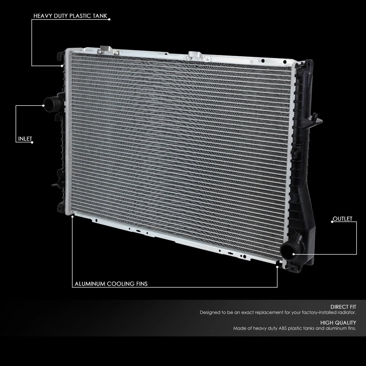 Aluminum Radiator for BMW 528i/540i/740i/750iL (1995–1998) DPI 1401
