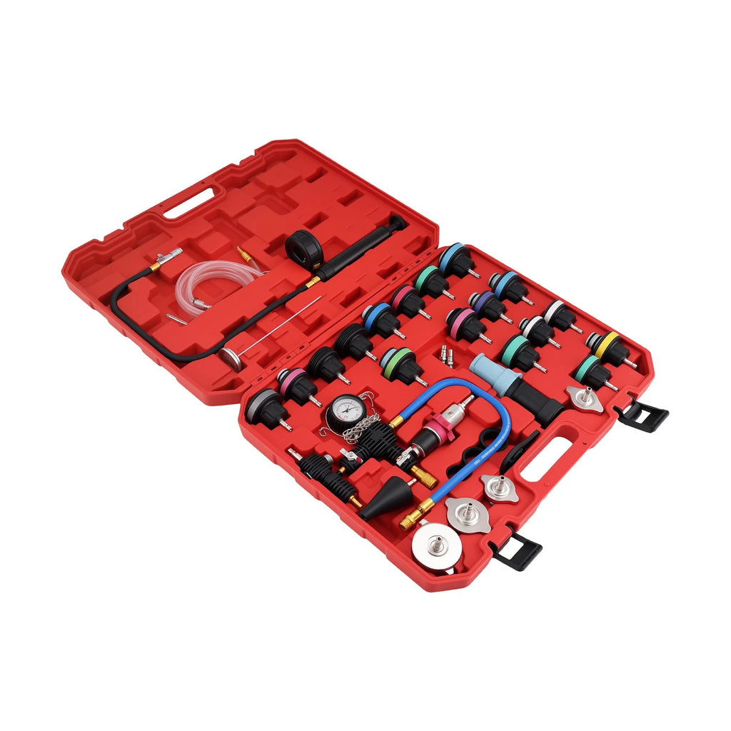 33Pcs Coolant Radiator Pressure Tester Cooling System Head Gasket Leak Detector
