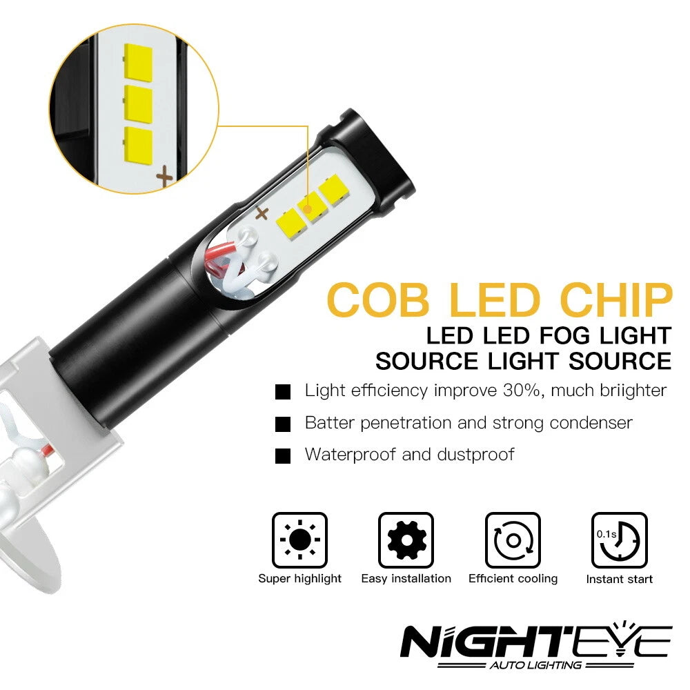 2X H1 LED Headlight Fog Light Bulb 6000K for Mercedes-Benz