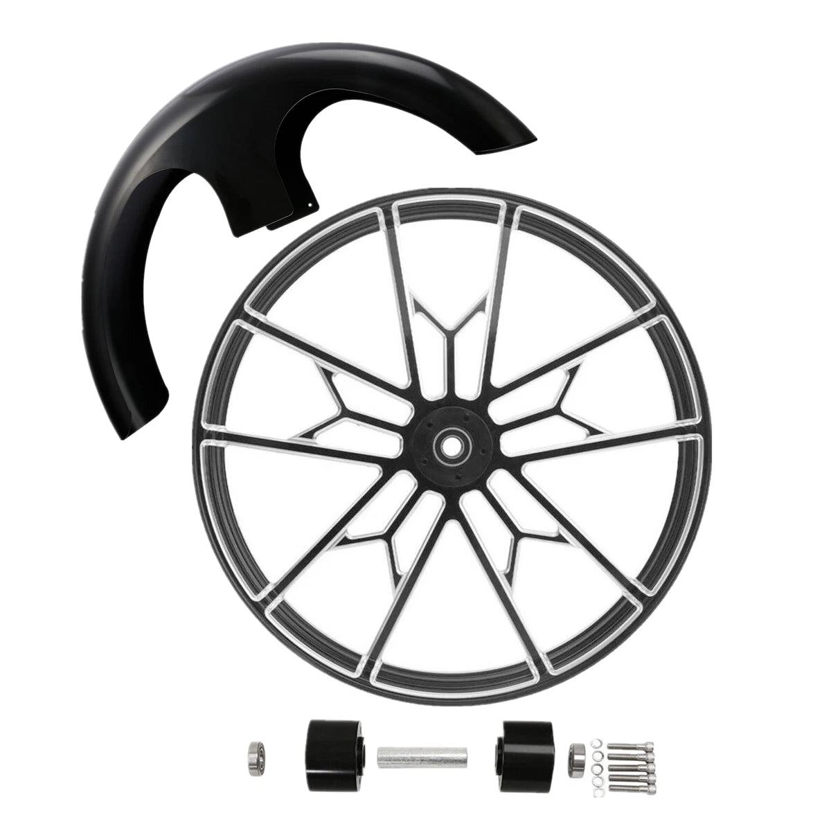 30" Front Fender & Wheel Rim Hub for Harley Touring Street Road Glide (2008–2023)