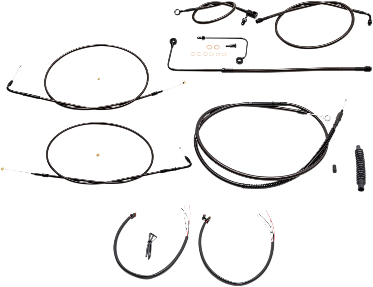 Complete Braided Cable Kit for Harley-Davidson FLS (2015) - 15"-17" Handlebars